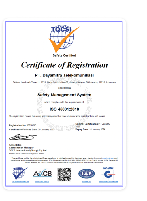 Safety Management System – ISO 45001:2018