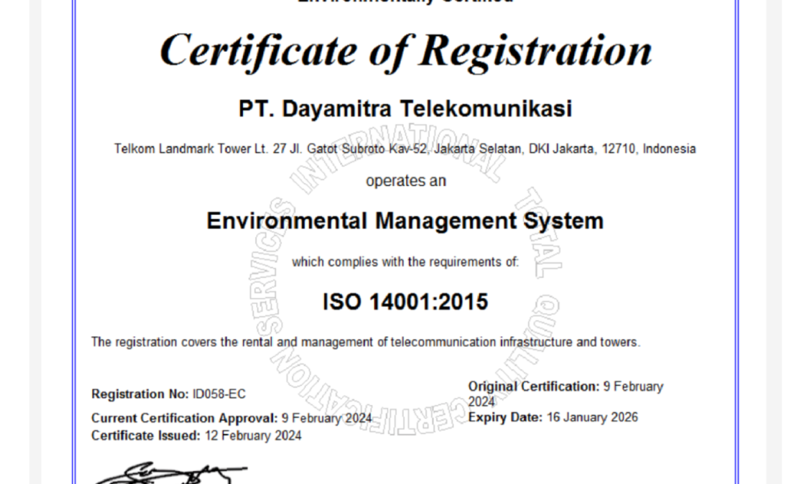 Sertifikat ISO 14001